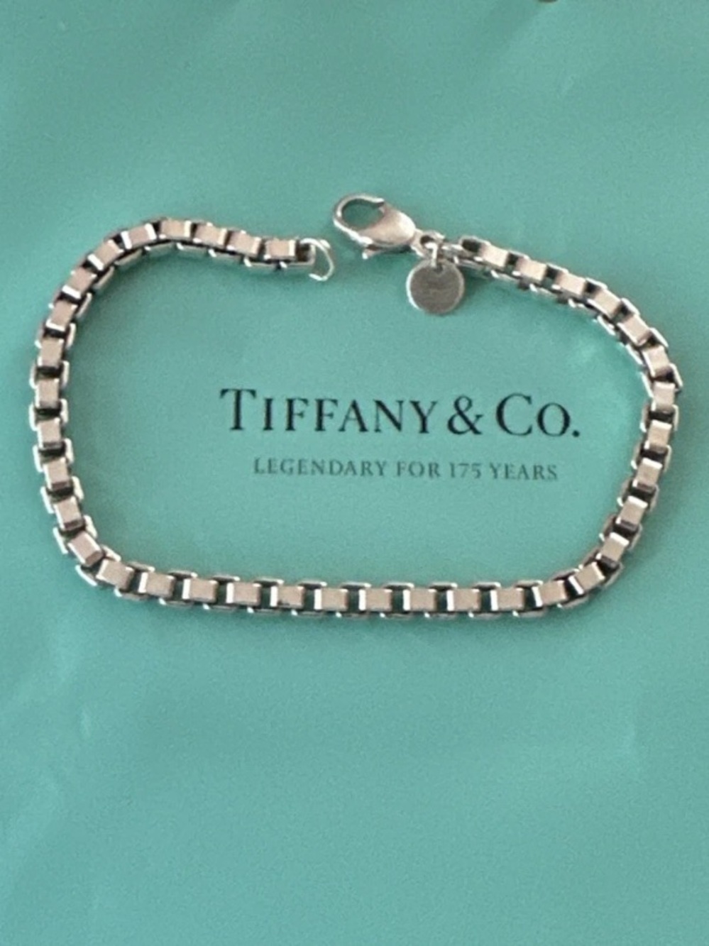 Authentic Tiffany & Co. Venetian Link Bracelet In 925 Sterling Silver 7.5”
